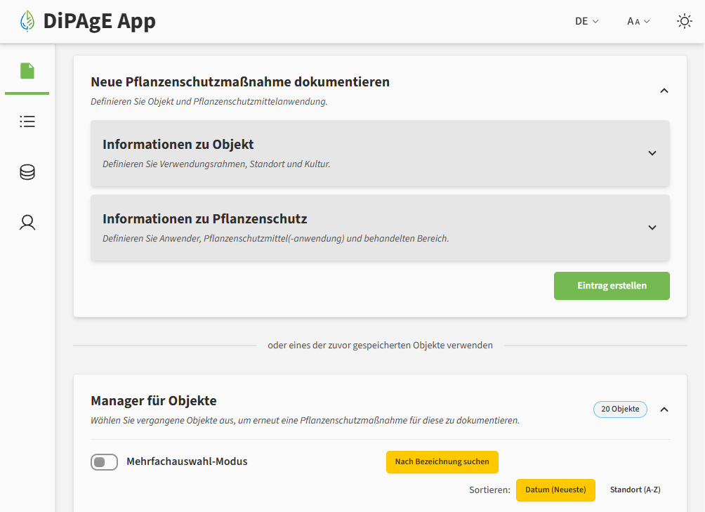 DiPAgE – Pflanzenschutzdokumentation einfach gemacht